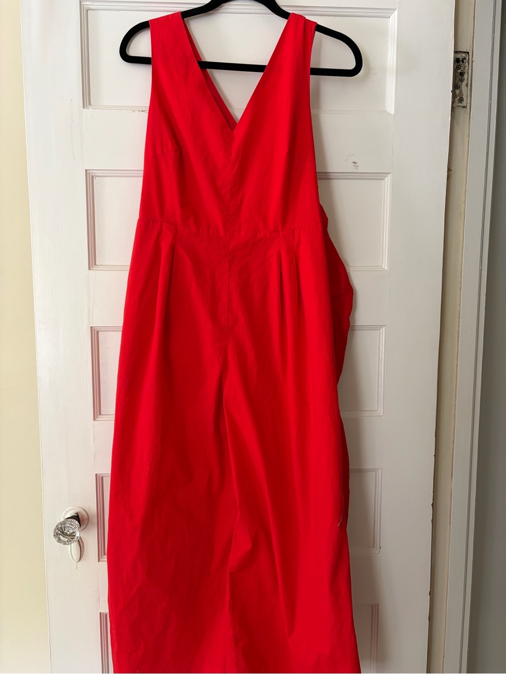 Red J.Crew Jumpsuit with tie and semi open back